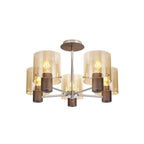 NL84049 Tokyo Semi Ceiling 5 Light Mocha/Amber Glass