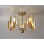 NL84049 Tokyo Semi Ceiling 5 Light Mocha/Amber Glass