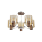 NL84049 Tokyo Semi Ceiling 5 Light Mocha/Amber Glass