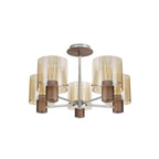 NL84049 Tokyo Semi Ceiling 5 Light Mocha/Amber Glass