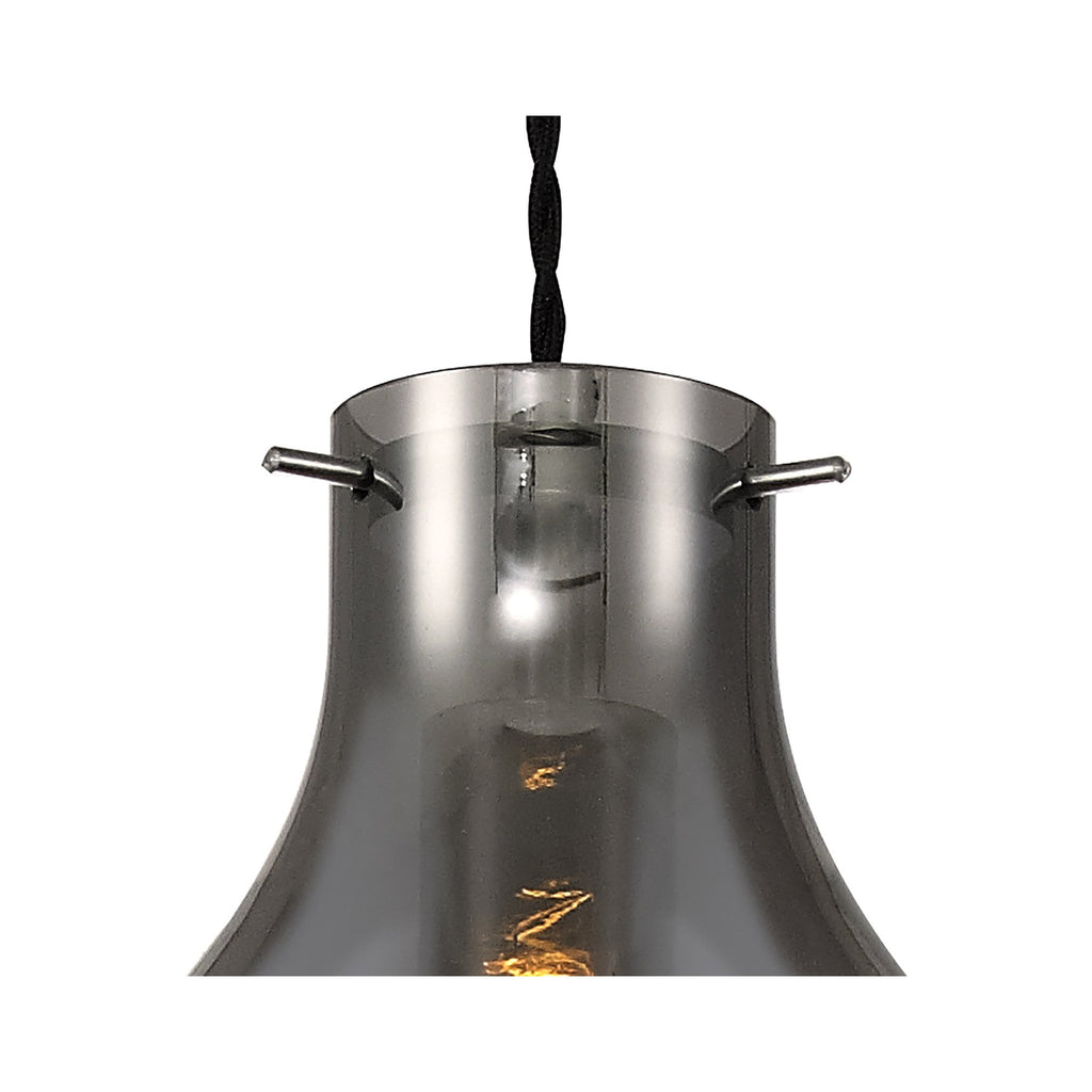 NL84149 Zen Pendant 17cm Round Chrome & Smoke