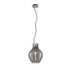NL84159 Zen Pendant 28cm Round Chrome & Smoke