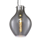 NL84159 Zen Pendant 28cm Round Chrome & Smoke