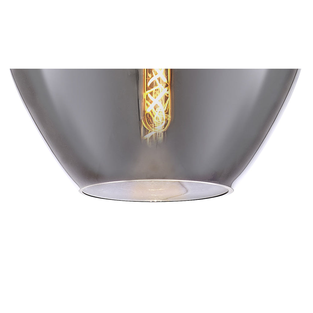 NL84159 Zen Pendant 28cm Round Chrome & Smoke