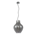 NL84169 Zen Pendant 38cm Round Chrome & Smoke