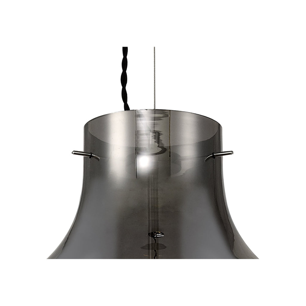 NL84169 Zen Pendant 38cm Round Chrome & Smoke