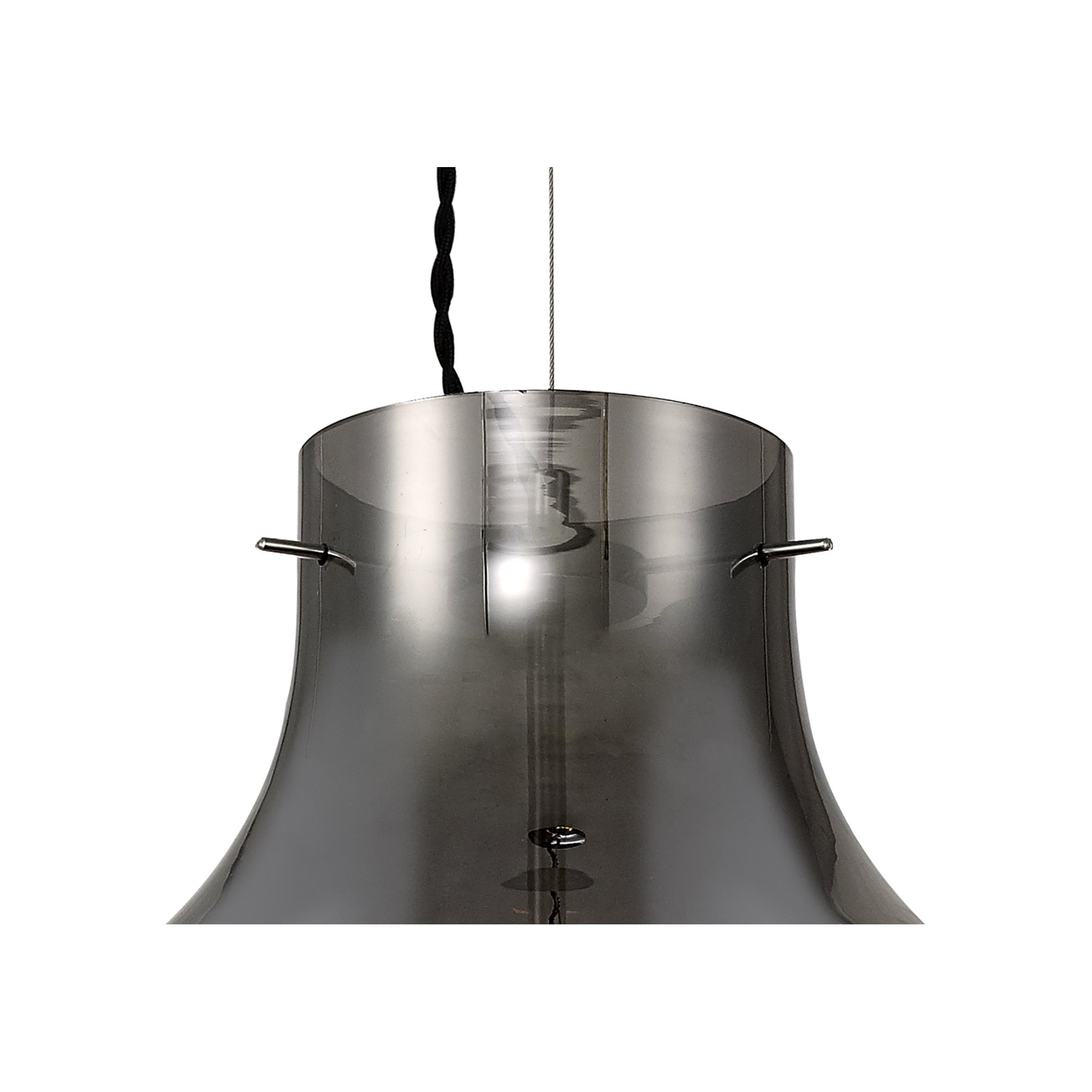 NL84169 Zen Pendant 38cm Round Chrome & Smoke