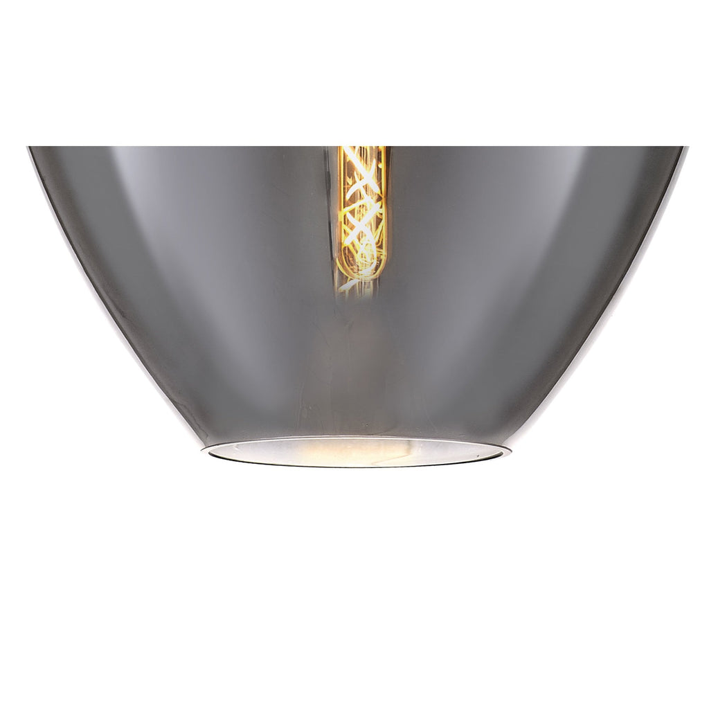 NL84169 Zen Pendant 38cm Round Chrome & Smoke