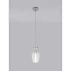 NL84179 Zen Pendant 17cm Round Chrome & Clear