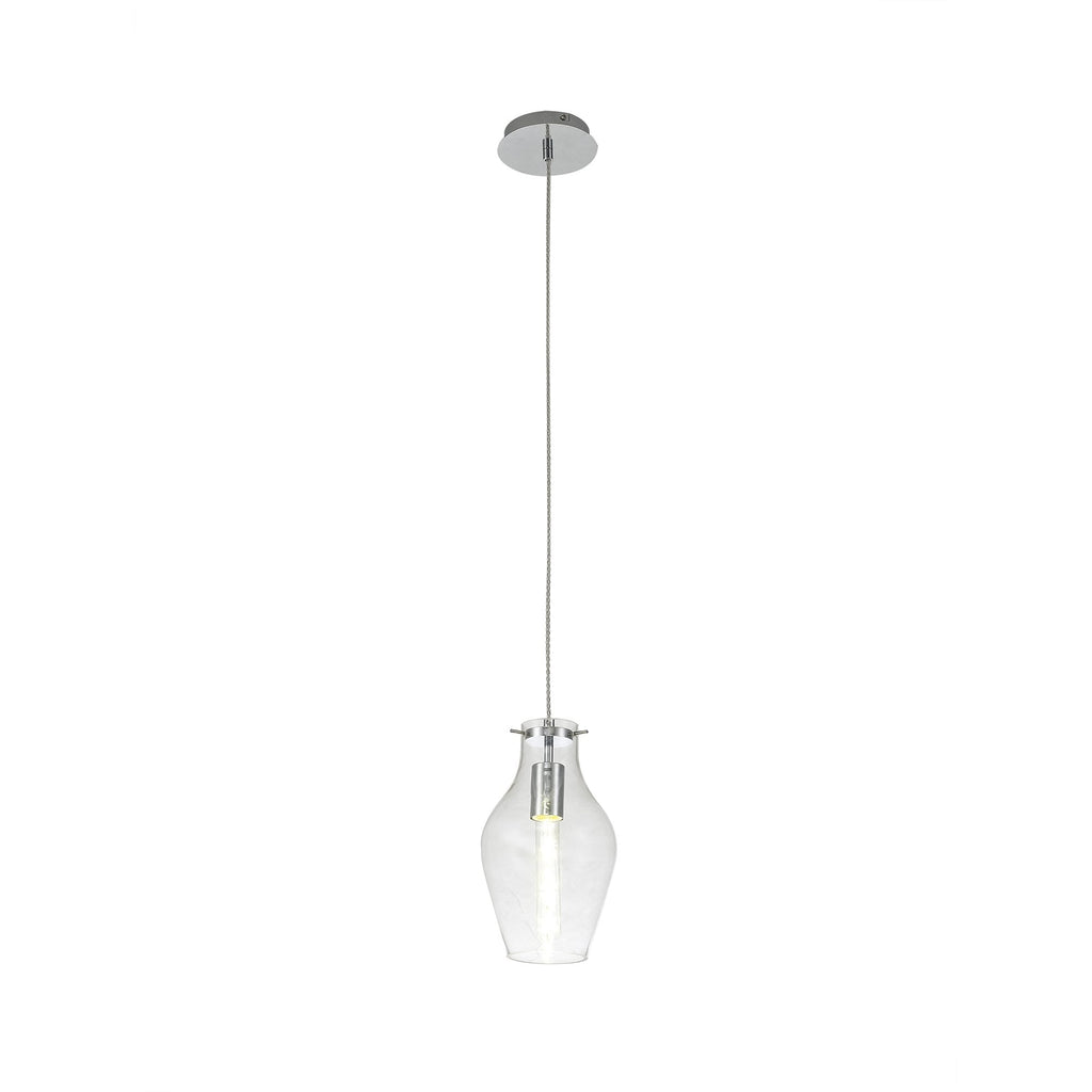 NL84179 Zen Pendant 17cm Round Chrome & Clear