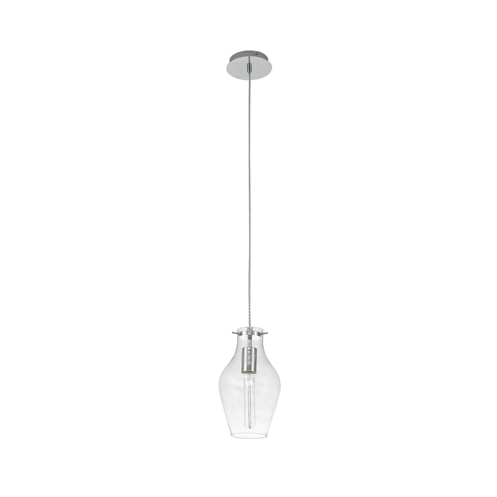 NL84179 Zen Pendant 17cm Round Chrome & Clear
