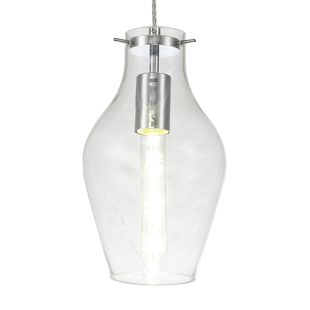NL84179 Zen Pendant 17cm Round Chrome & Clear