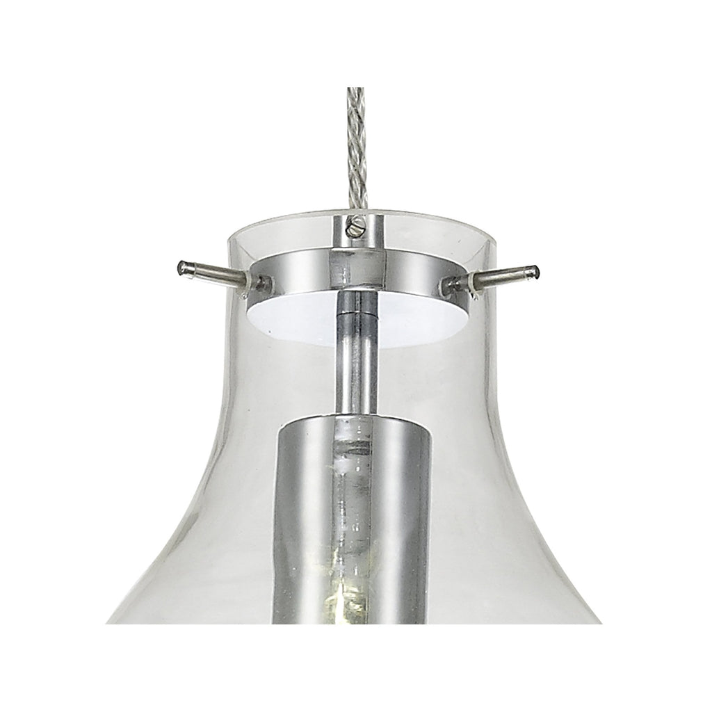 NL84179 Zen Pendant 17cm Round Chrome & Clear
