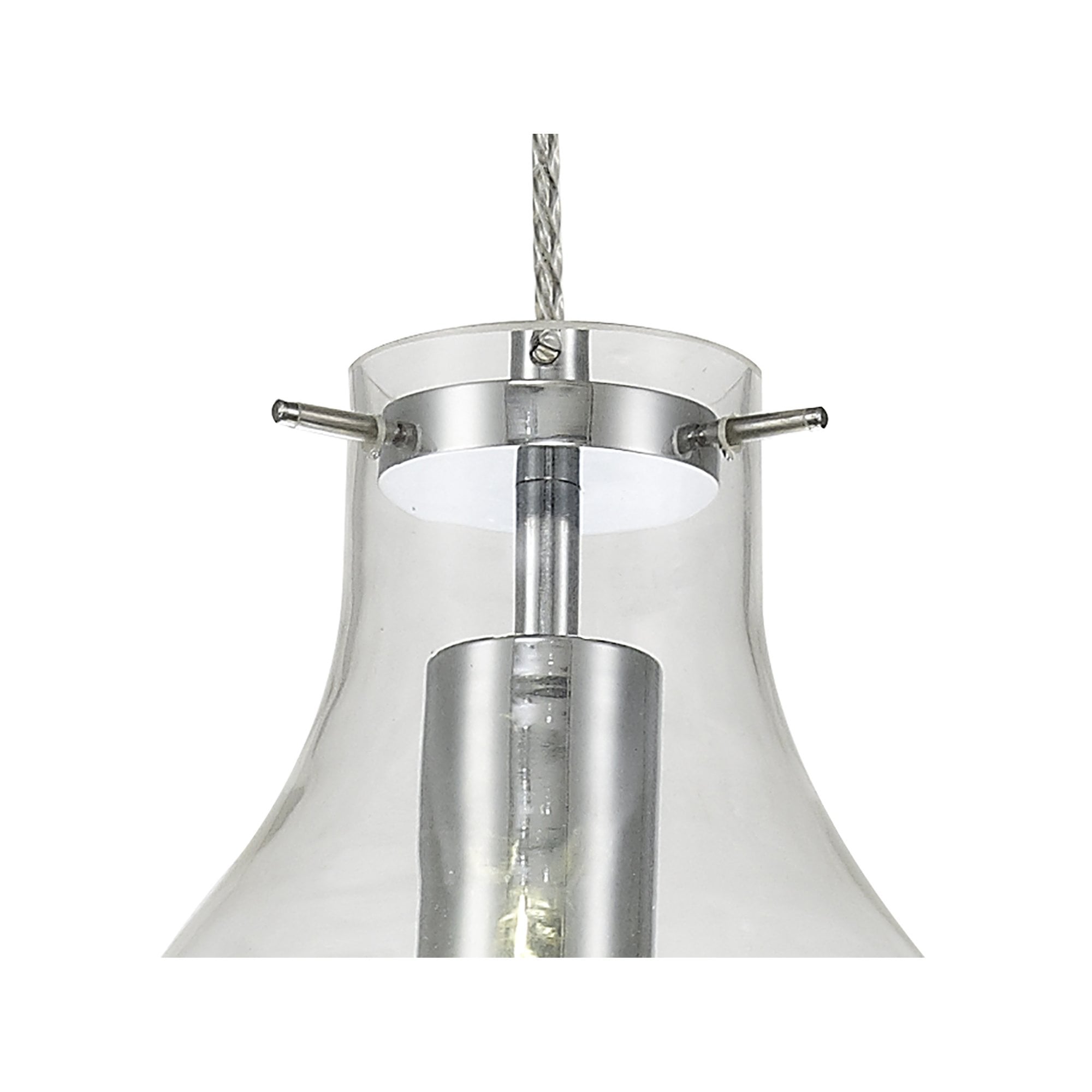 NL84179 Zen Pendant 17cm Round Chrome & Clear