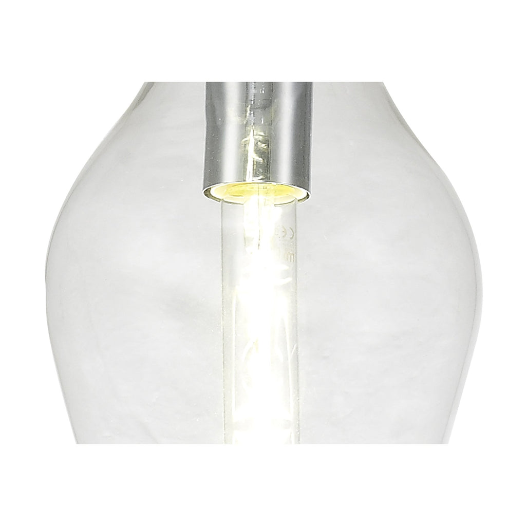 NL84179 Zen Pendant 17cm Round Chrome & Clear