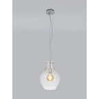 NL84189 Zen Pendant 28cm Round Chrome & Clear