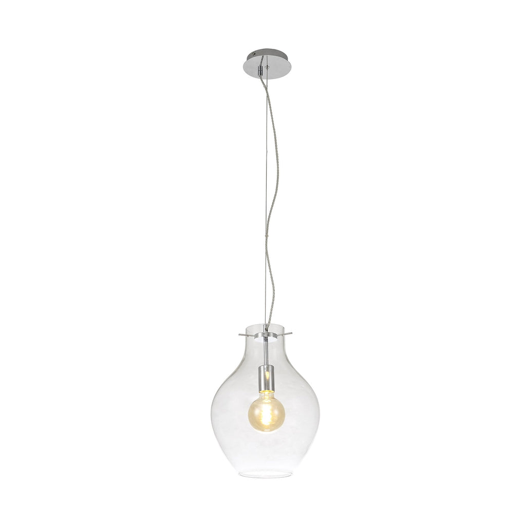 NL84189 Zen Pendant 28cm Round Chrome & Clear