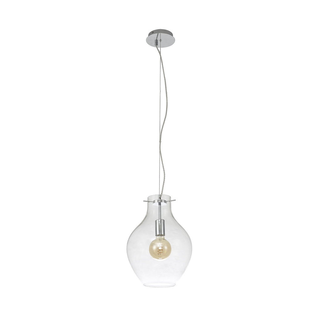 NL84189 Zen Pendant 28cm Round Chrome & Clear