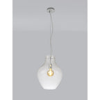 NL84199 Zen Pendant 38cm Round Chrome & Clear