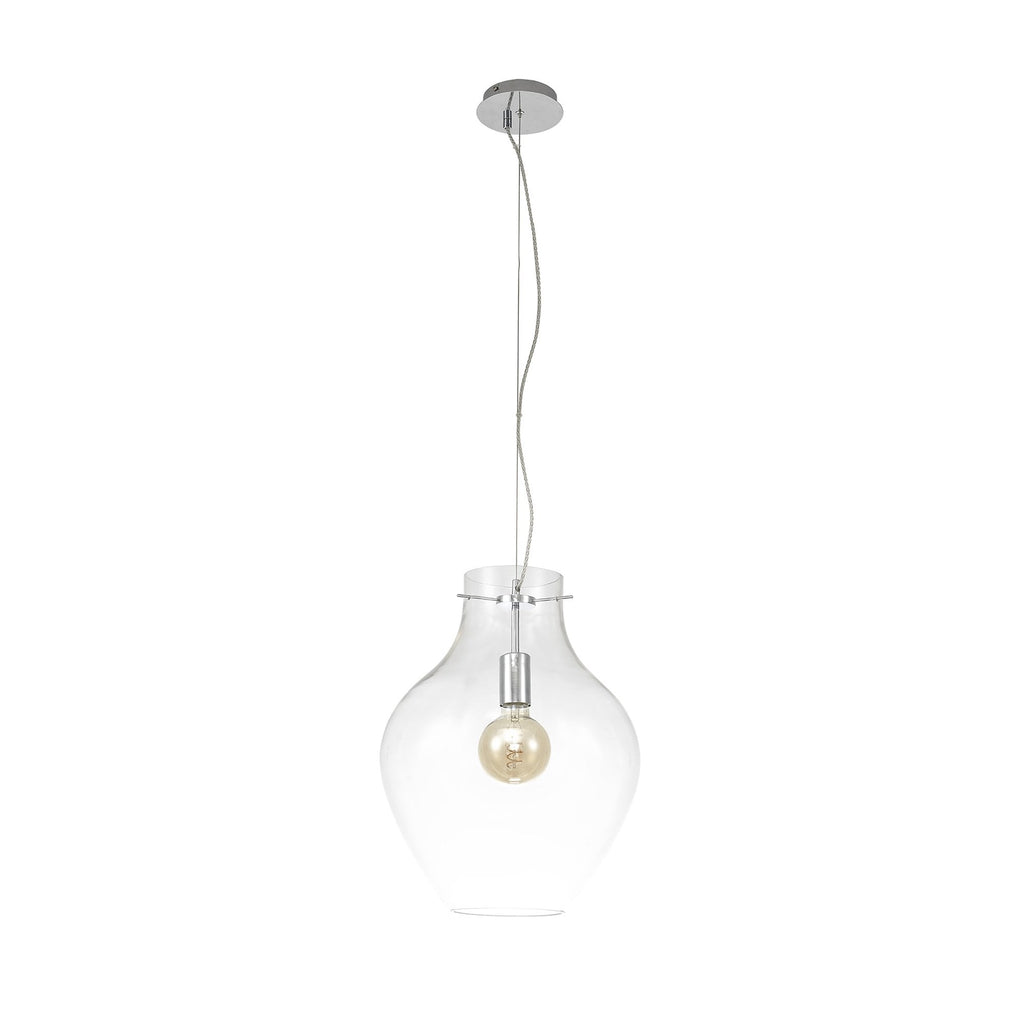 NL84199 Zen Pendant 38cm Round Chrome & Clear