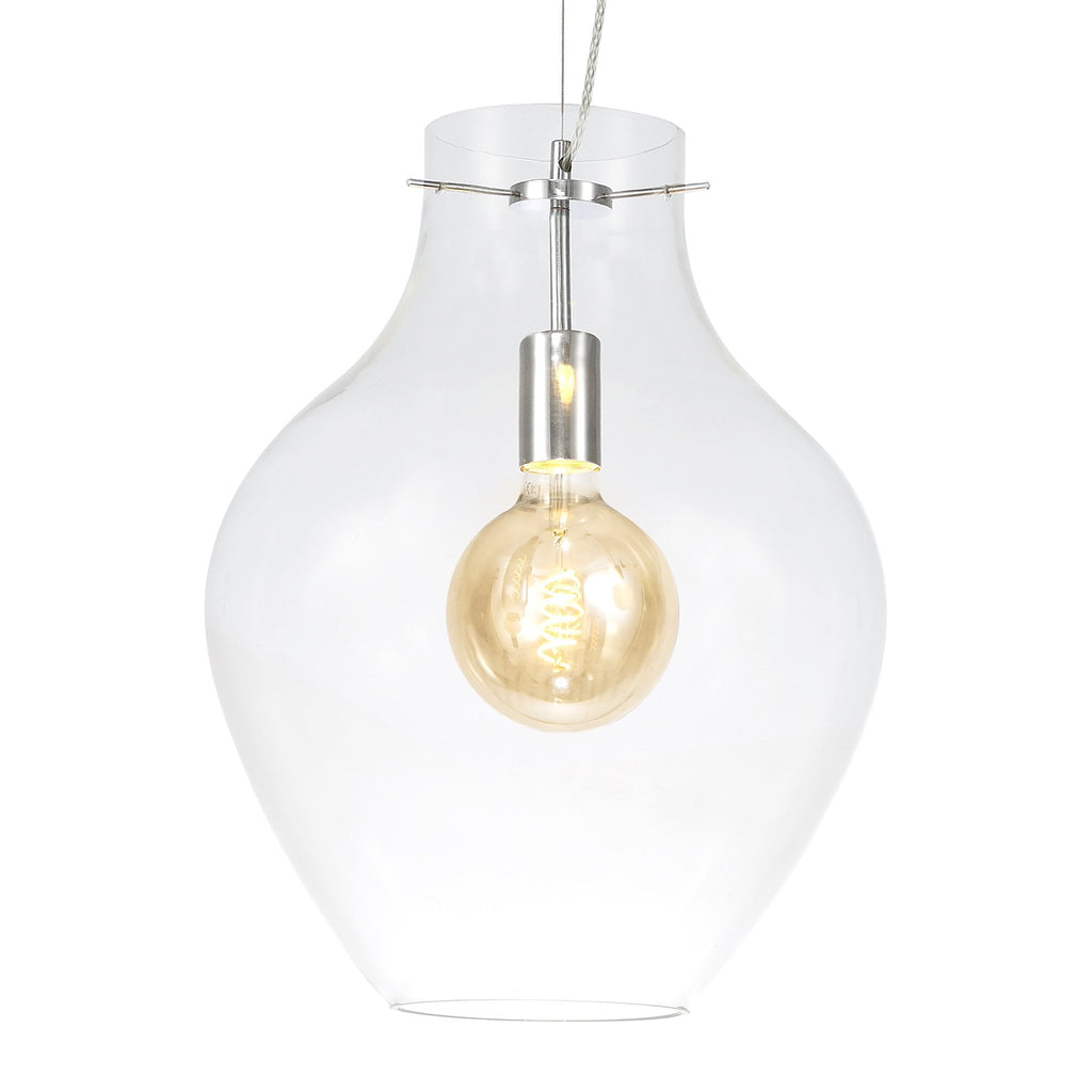 NL84199 Zen Pendant 38cm Round Chrome & Clear