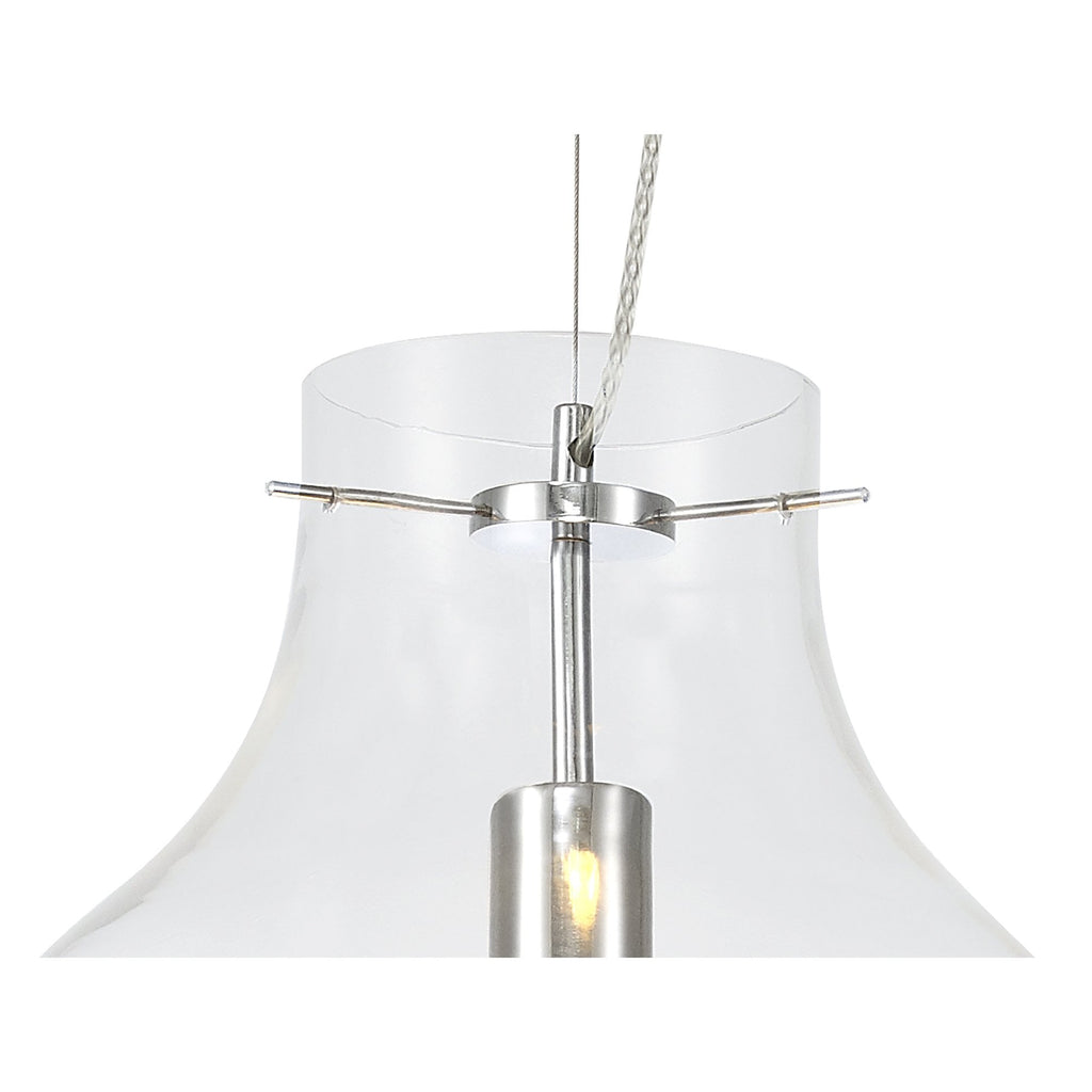 NL84199 Zen Pendant 38cm Round Chrome & Clear