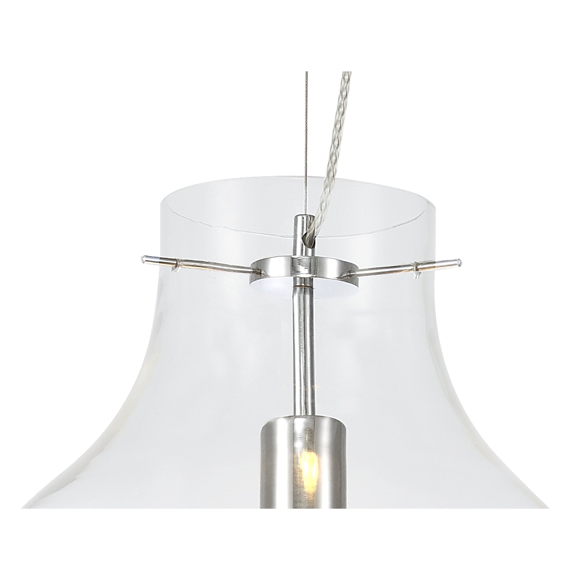 NL84199 Zen Pendant 38cm Round Chrome & Clear