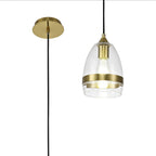 NL84209 Kane Pendant 15cm Cone Ancient Brass & Clear