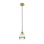 NL84209 Kane Pendant 15cm Cone Ancient Brass & Clear
