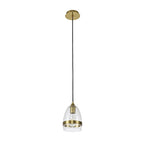 NL84209 Kane Pendant 15cm Cone Ancient Brass & Clear