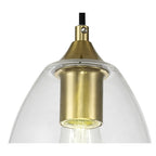 NL84209 Kane Pendant 15cm Cone Ancient Brass & Clear