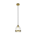 NL84219 Kane Pendant 20cm Cone Ancient Brass & Clear