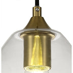 NL84219 Kane Pendant 20cm Cone Ancient Brass & Clear
