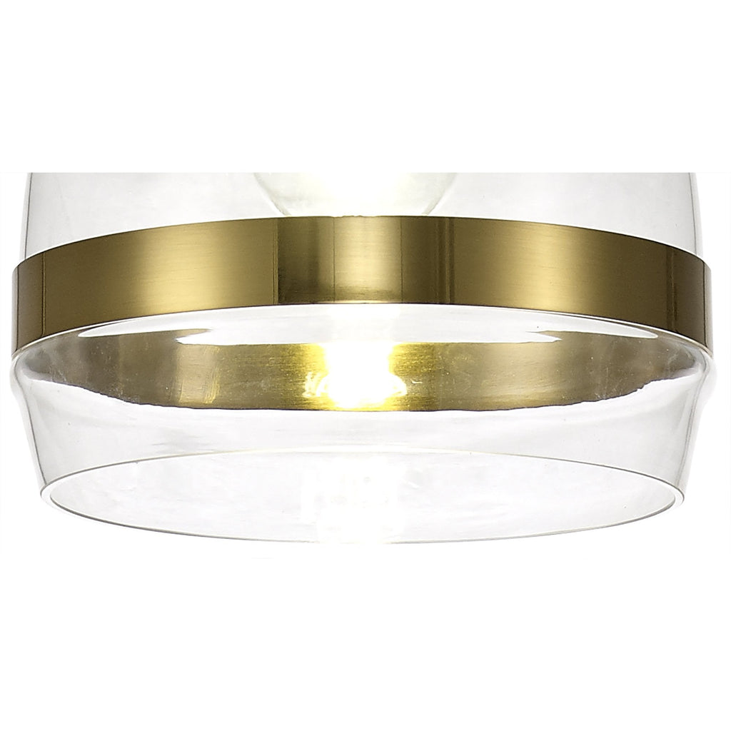 NL84219 Kane Pendant 20cm Cone Ancient Brass & Clear
