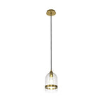 NL84229 Kane Pendant 15cm Dome Ancient Brass & Clear