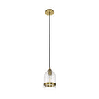 NL84229 Kane Pendant 15cm Dome Ancient Brass & Clear