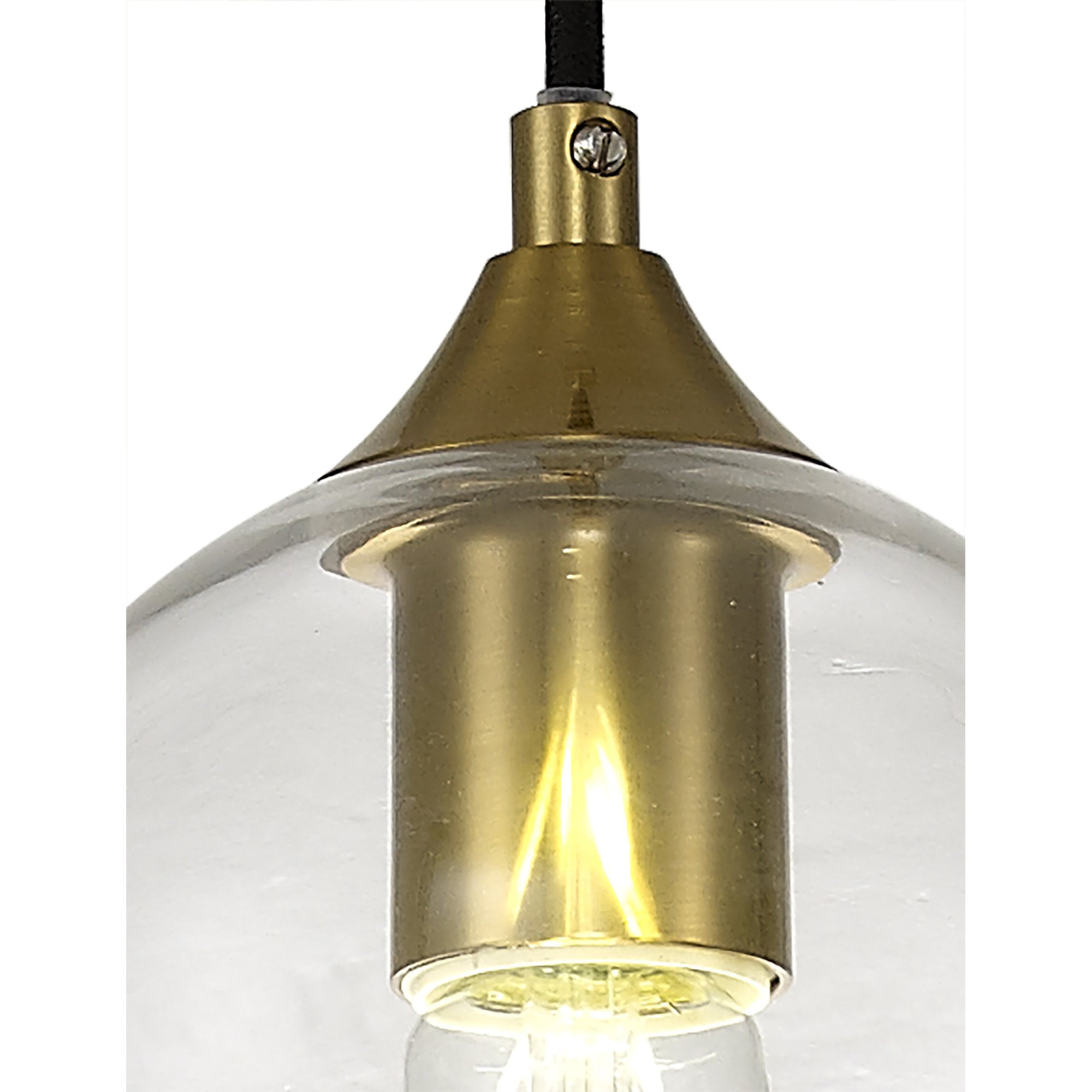 NL84229 Kane Pendant 15cm Dome Ancient Brass & Clear