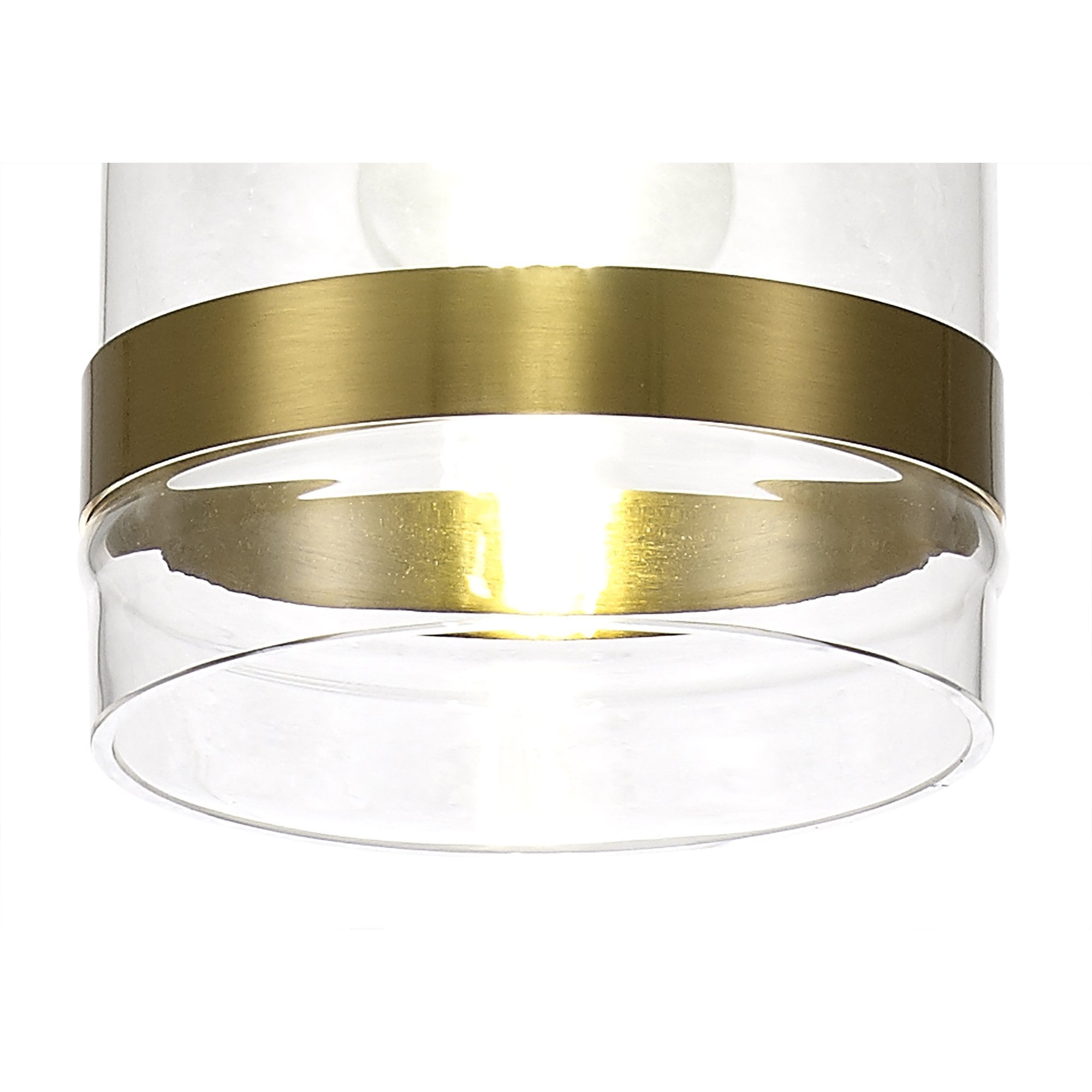 NL84229 Kane Pendant 15cm Dome Ancient Brass & Clear