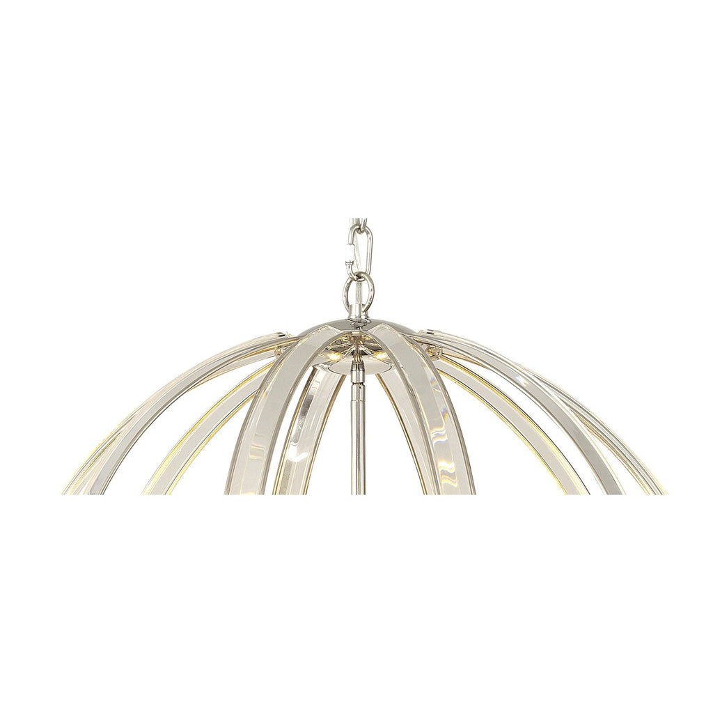 NL84259 Char Large Round Pendant 6 Light Polished Nickel
