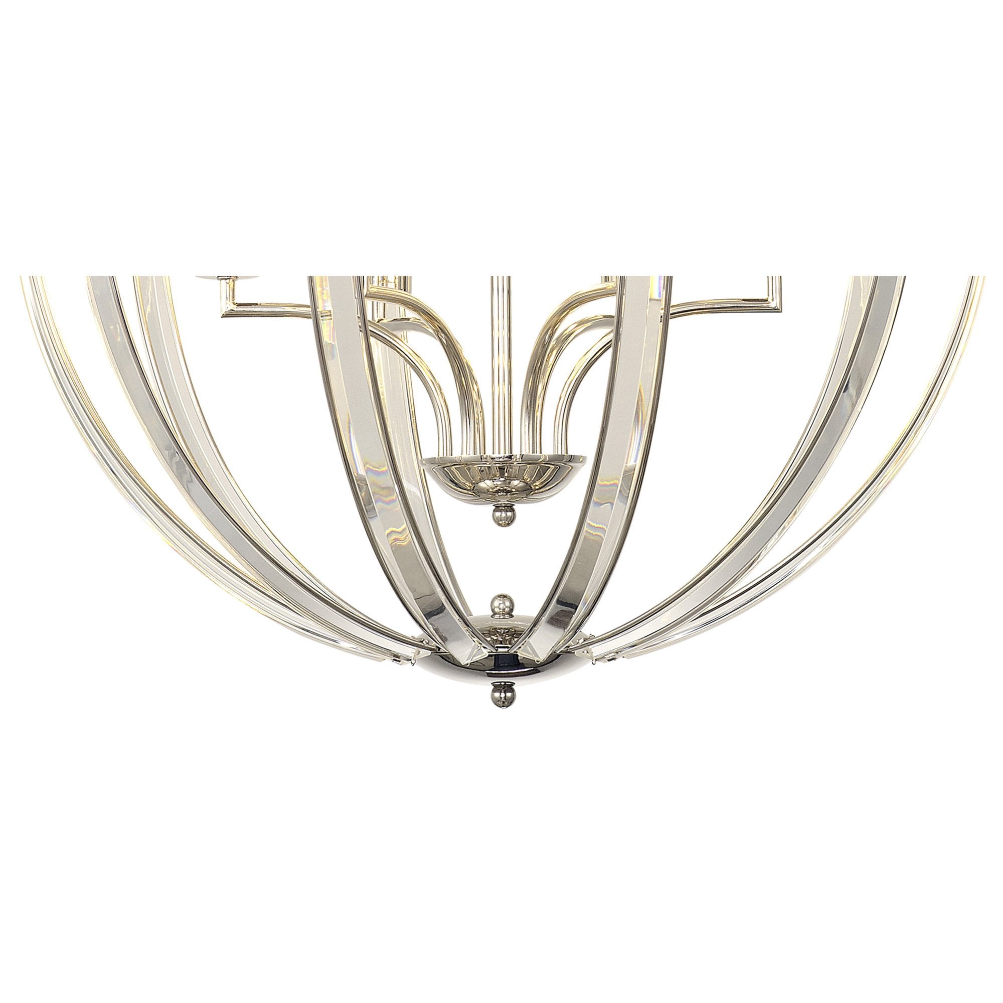 NL84259 Char Large Round Pendant 6 Light Polished Nickel