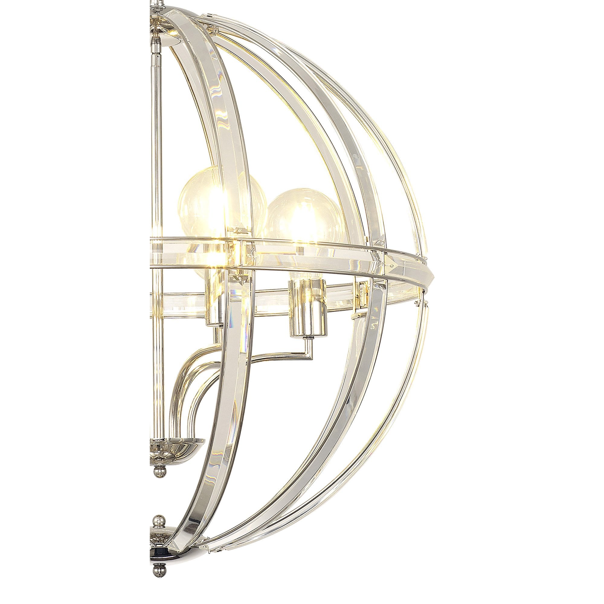 NL84259 Char Large Round Pendant 6 Light Polished Nickel