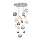 NL84289 Rome Pendant 16 Light Polished Chrome/Iridescent Glass