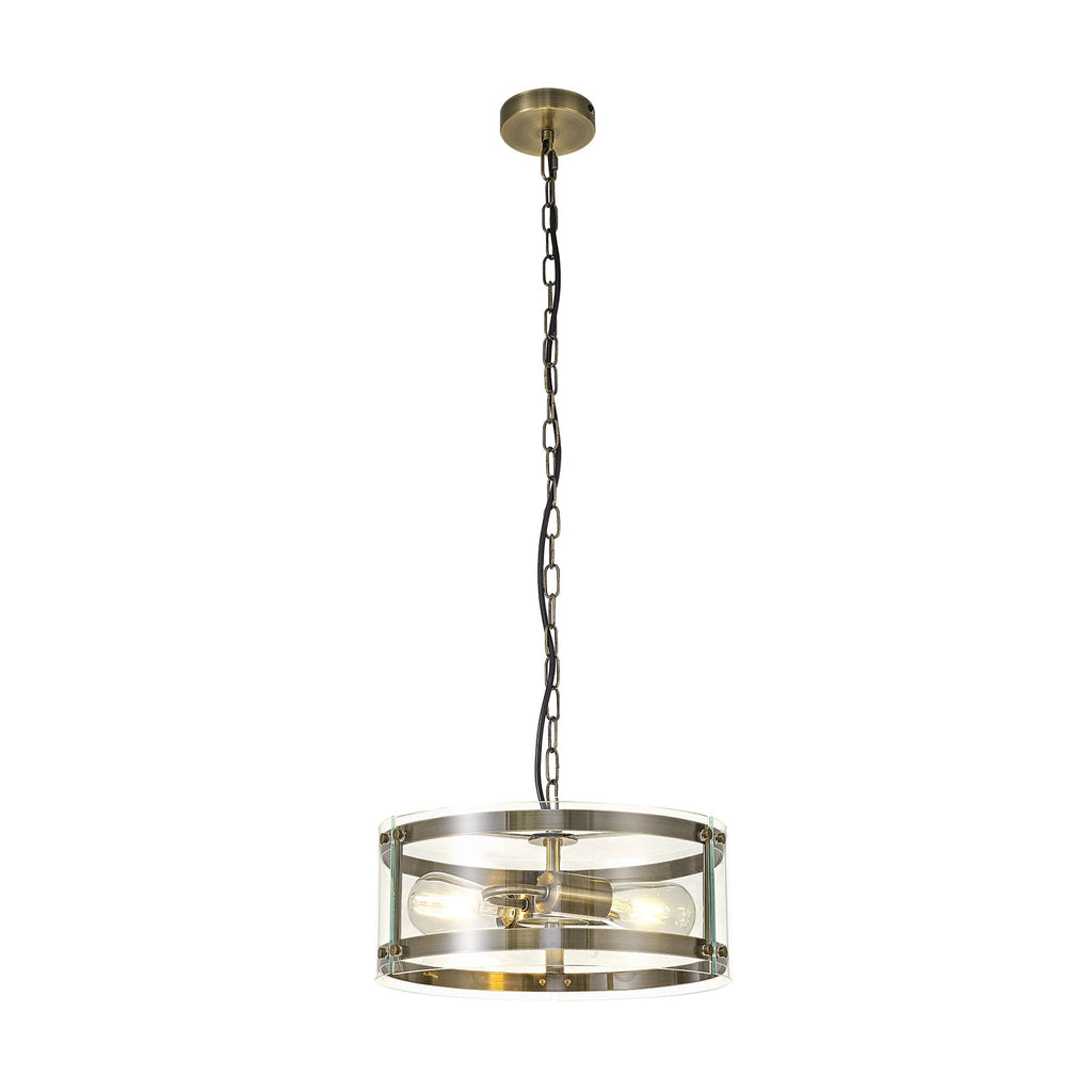 NL84309 Prince Pendant 2 Light Antique Brass