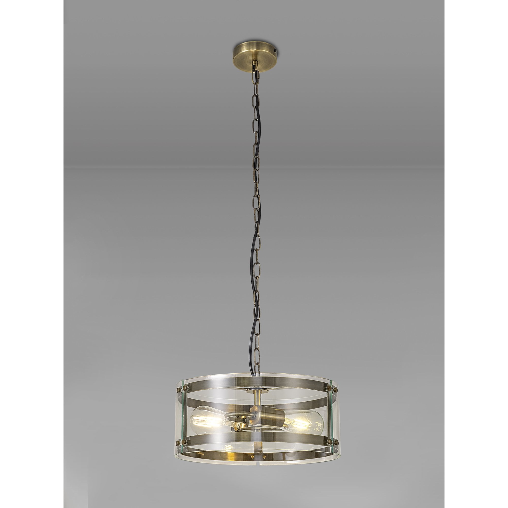 NL84309 Prince Pendant 2 Light Antique Brass