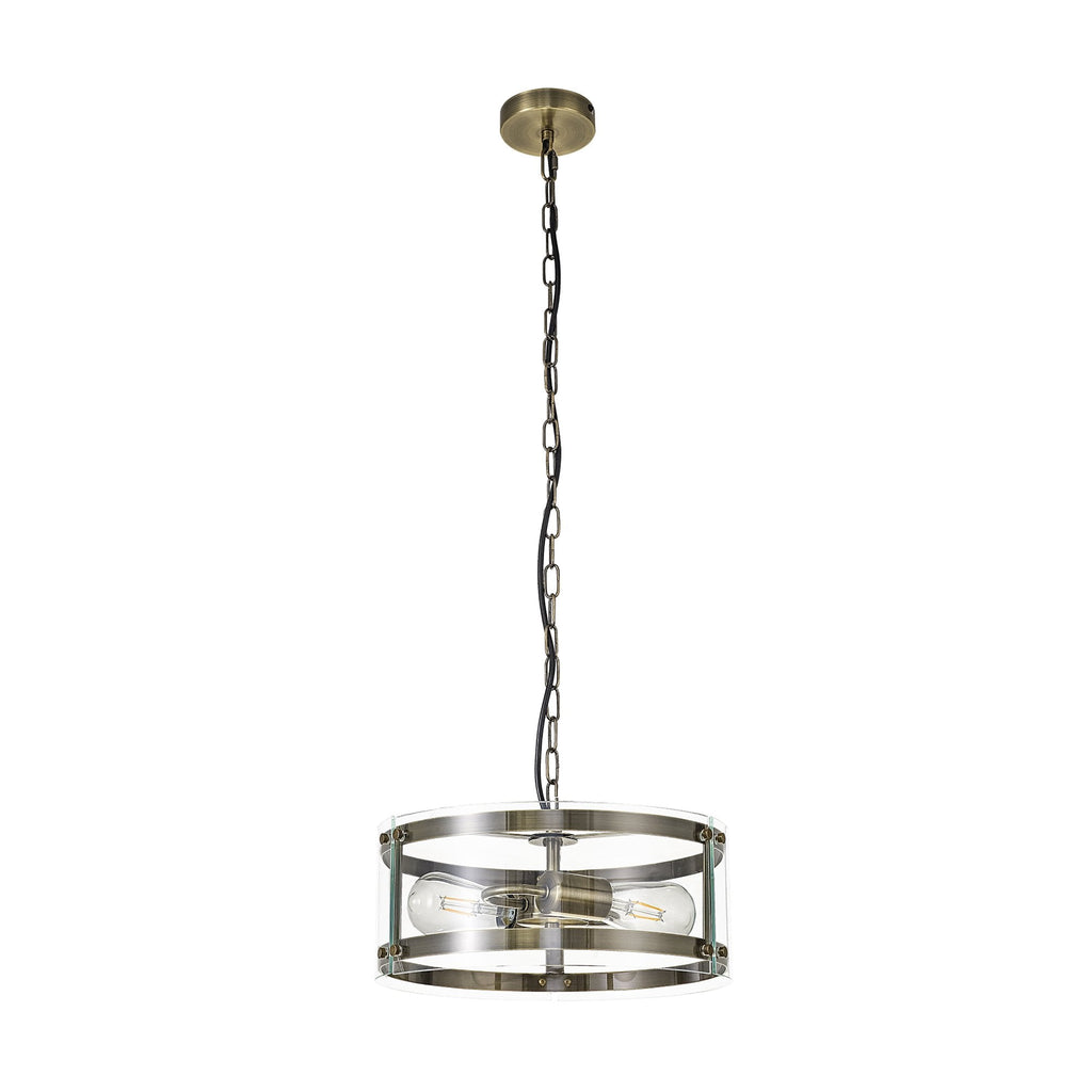 NL84309 Prince Pendant 2 Light Antique Brass