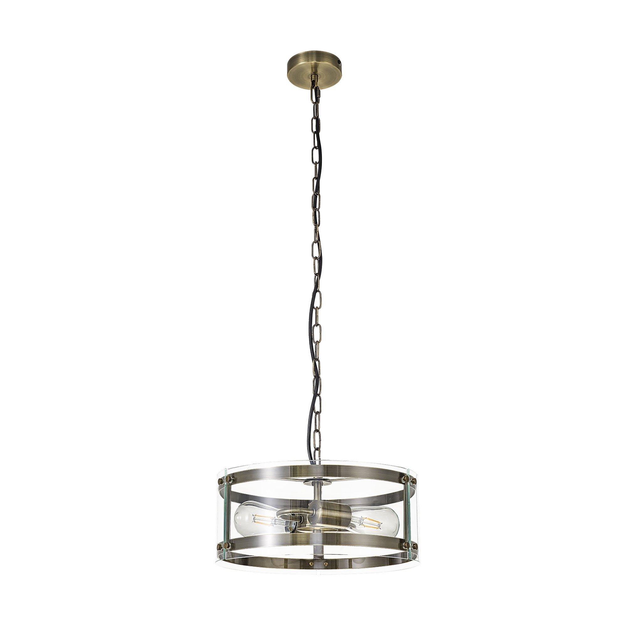 NL84309 Prince Pendant 2 Light Antique Brass