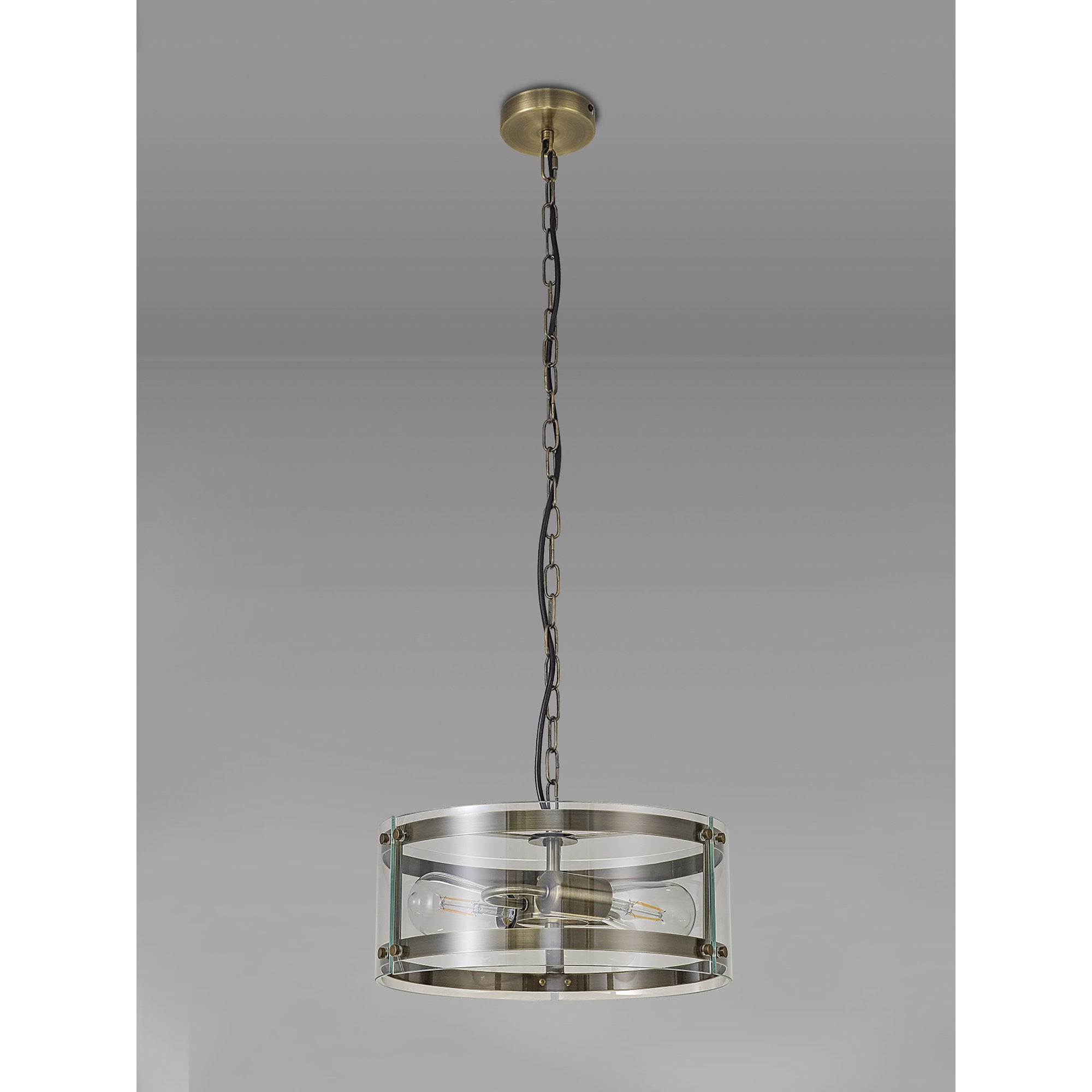 NL84309 Prince Pendant 2 Light Antique Brass