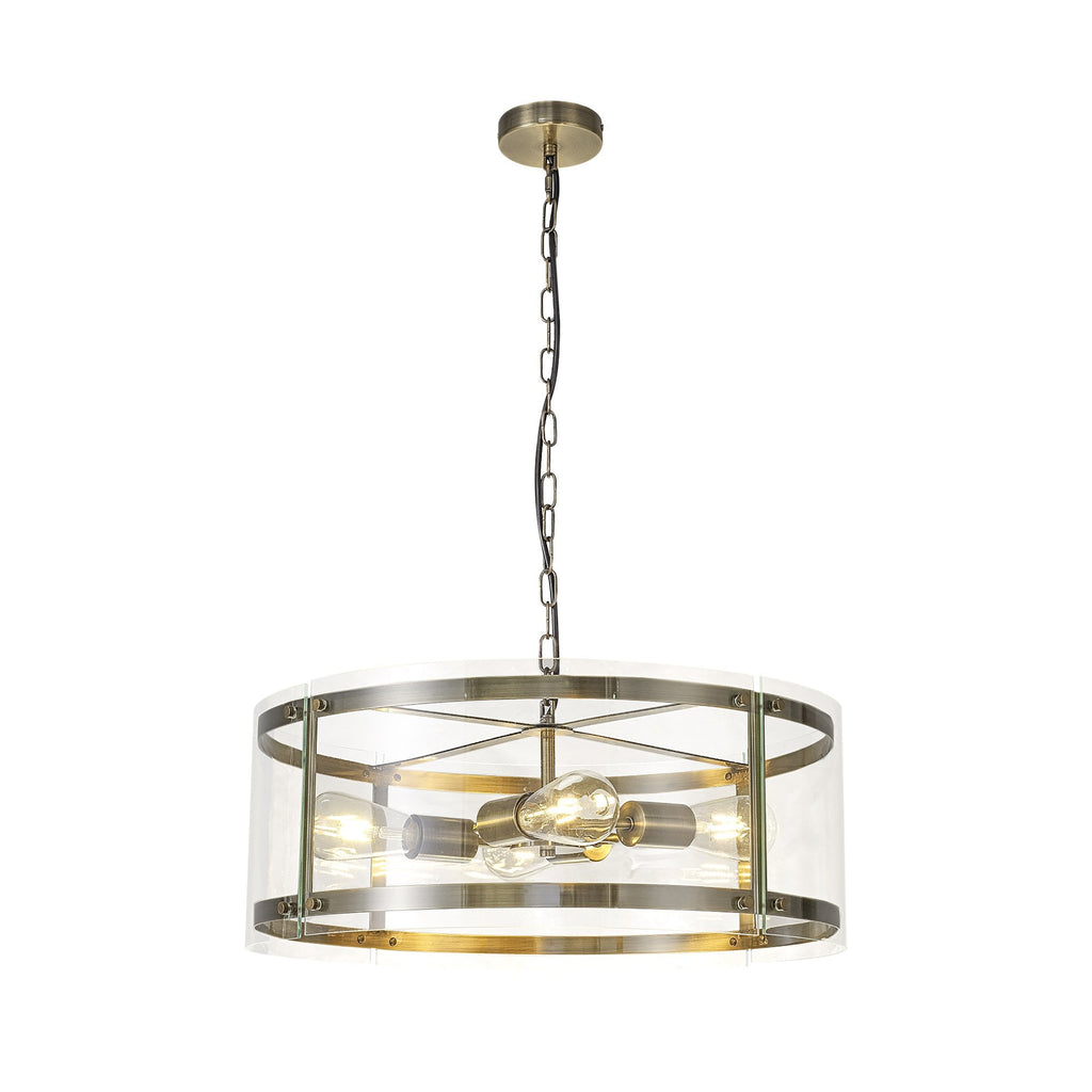 NL84329 Prince Pendant 4 Light Antique Brass