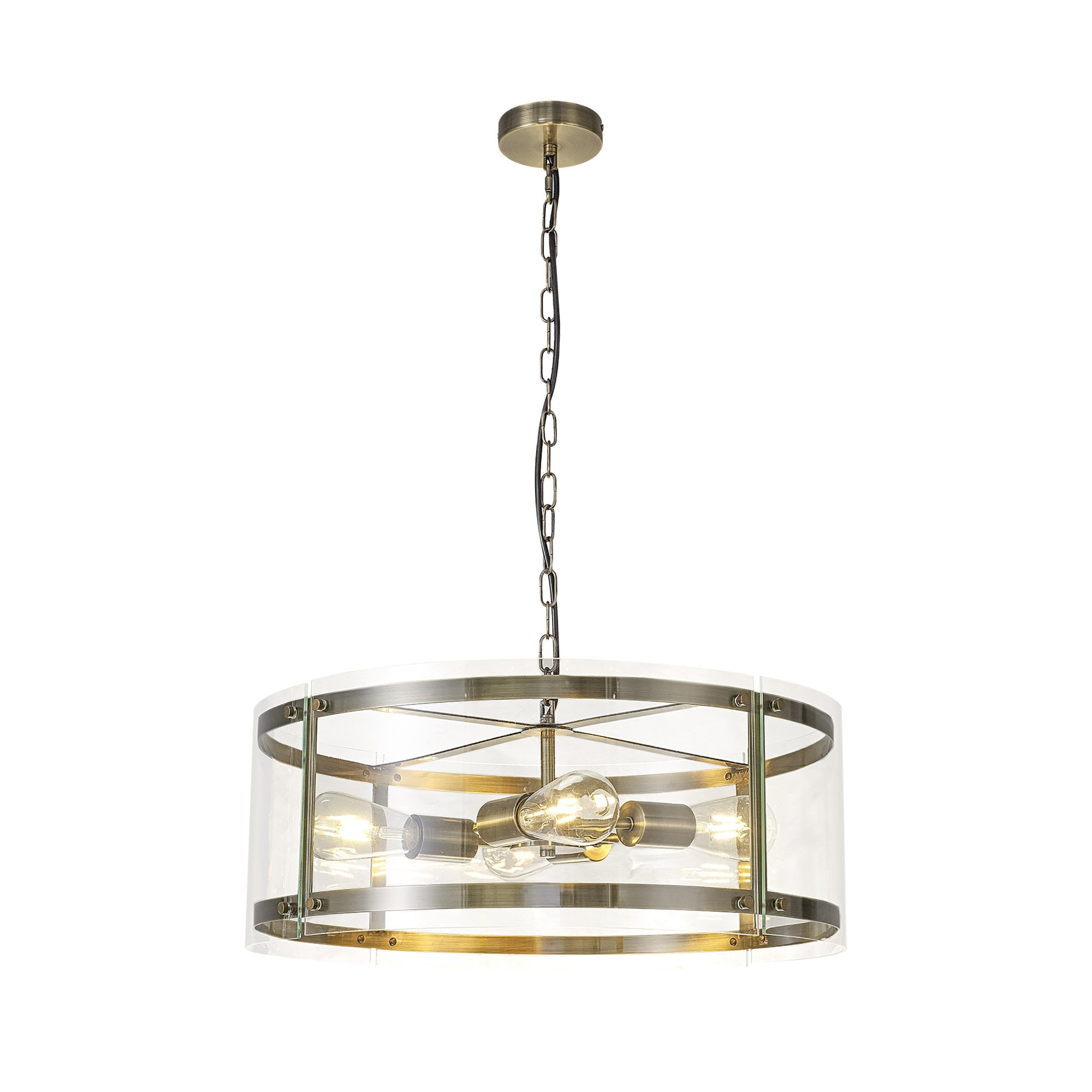 NL84329 Prince Pendant 4 Light Antique Brass