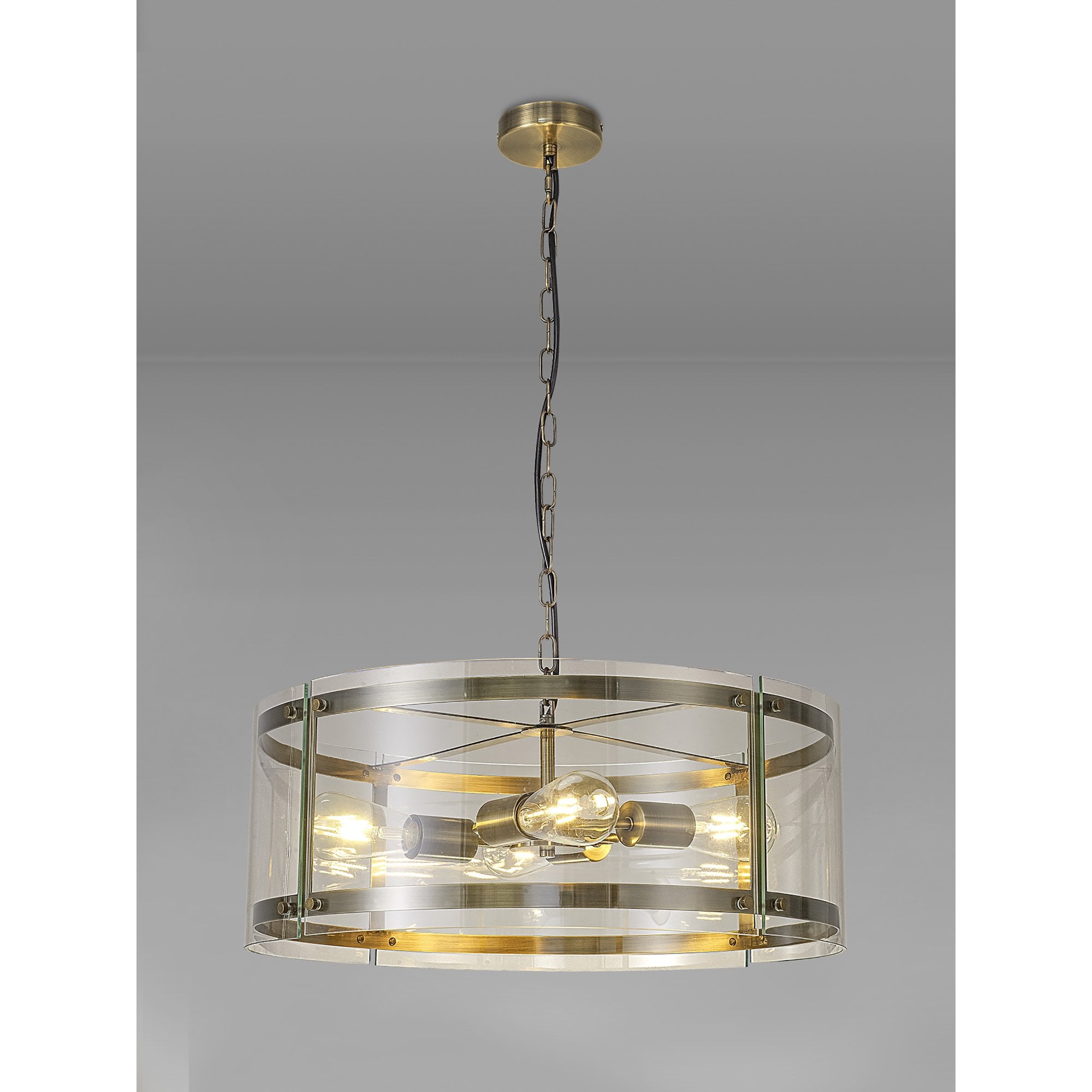 NL84329 Prince Pendant 4 Light Antique Brass